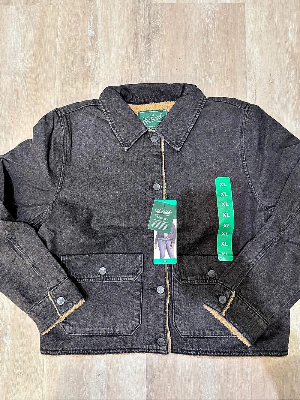Woolrich Green Label Collection Sherpa Lined Denim Trucker Jacket XL